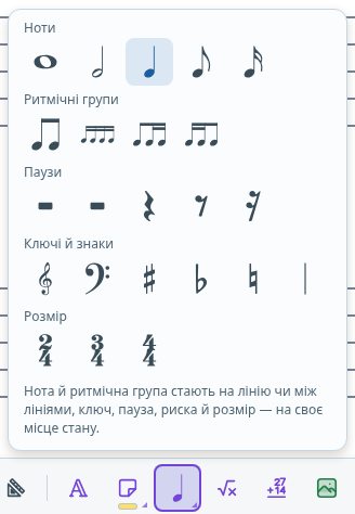Палітра нотних знаків